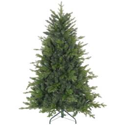 HOMCOM 5ft Artificial Christmas Tree with 1309 Tips, Metal Base, Realistic Hinged mas Tree for Home Office, Green