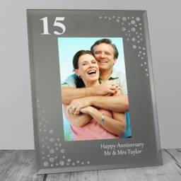 Personalised Big Age 6x4 Diamante Glass Photo Frame Silver One Size
