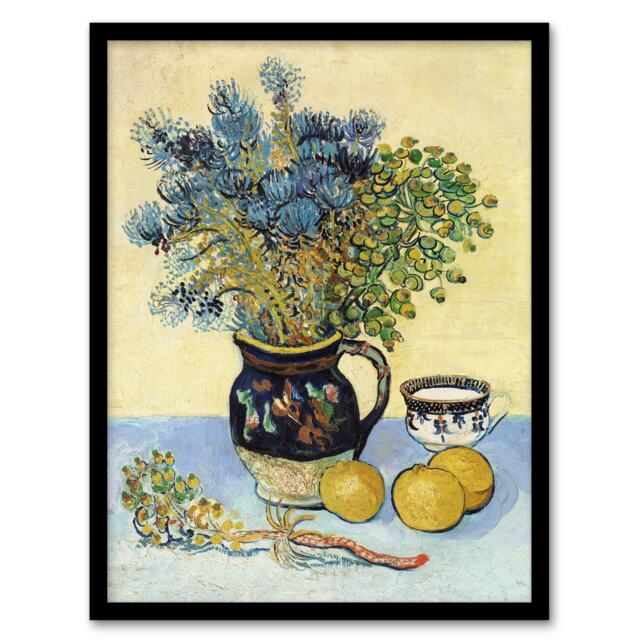 "Still Life Nature Morte Van Gogh Vintage Framed Wall Art Print 12X16"""