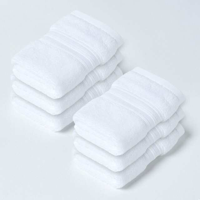 Homescapes Zero Twist Supima Cotton Face Cloth - Set of 6, White