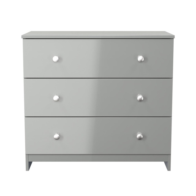 Heydon 3 Drawer Chest of Drawers in Uniform Grey & Dusk Grey (Ready Assembled) Grey Uniform Grey & Dusk Grey