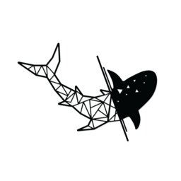Decortie Shark Metal Wall Art 64x45cm Black