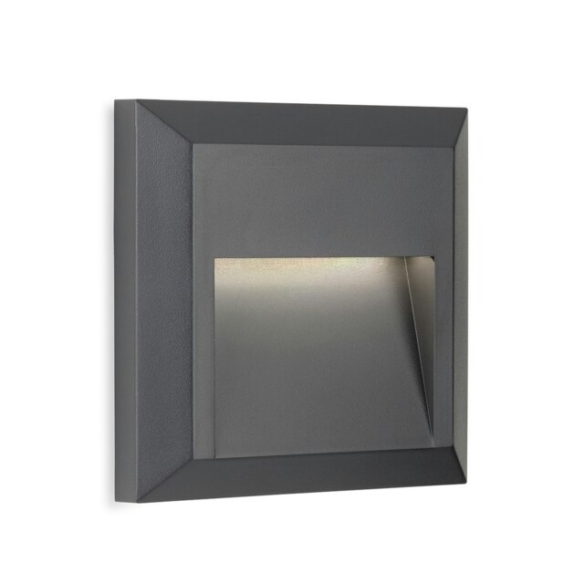 Enzo LED Resin Wall & Step Light - Square Graphite IP65