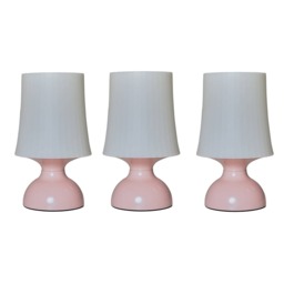 ValueLights 3 Pack Pink Wireless Outdoor Battery Operated Touch Table Lamps