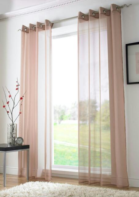 Voile Panel - Ring Top - Coffee - 145cm x 137cm Brown