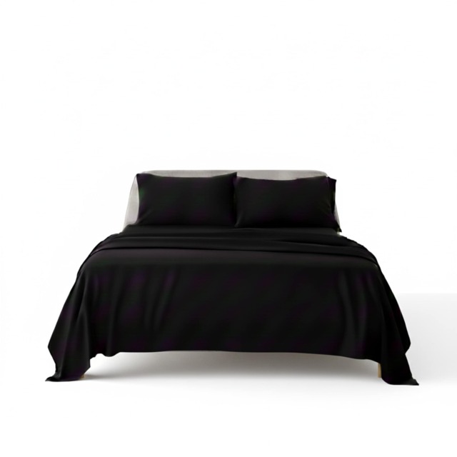 Flannelette Cotton Duvet Cover Set Soft Brushed Warm Bedding Set Black Single