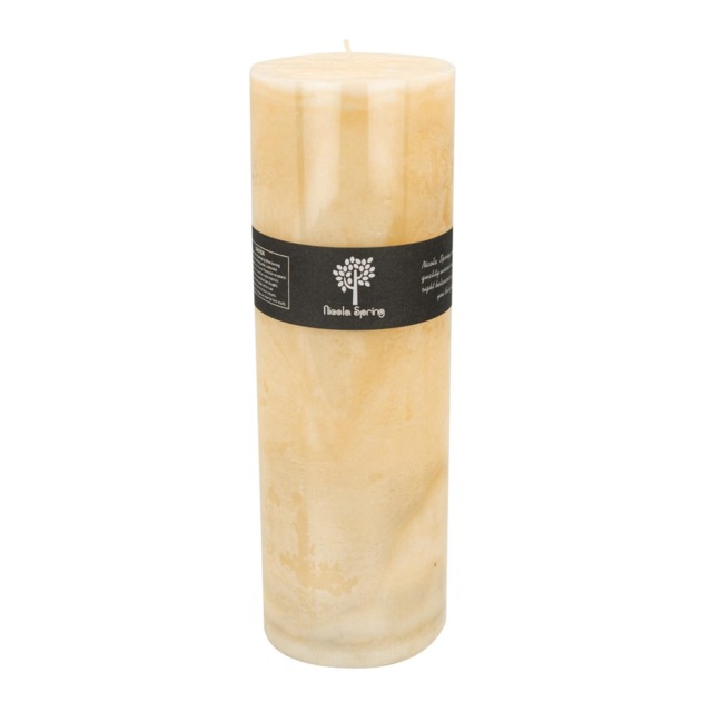 Nicola Spring Round Vanilla Pillar Candle - 215 Hours - Cream Cream Beige