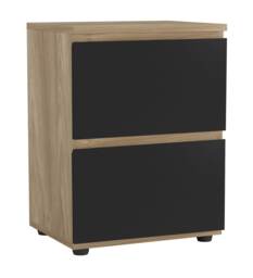 Skagen Minimalist Chest of 2 Drawers Brown Oak & Black 1