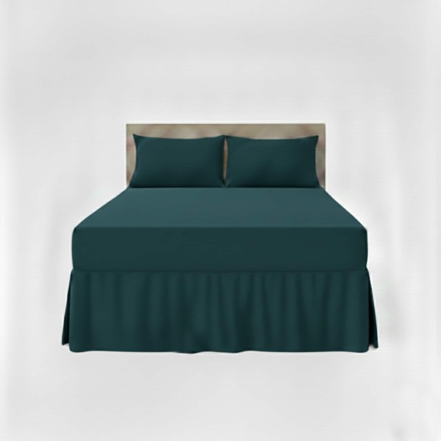 Fitted Valance Bed Sheet Polycotton Mattress Cover And Frill Easy Care Blue King
