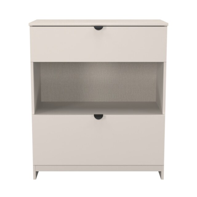 Norway 2 Drawer Open Deep Chest in Kashmir (Ready Assembled) Cream Kashmir