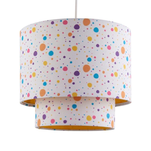 Rainbow - Polka Dot 25cm Easy Fit Pendant 2 Tier Shade