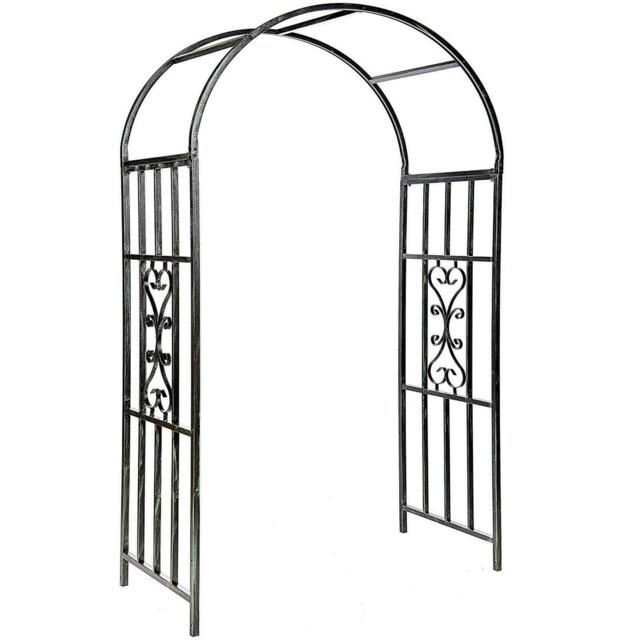 Gr8 Garden Metal Garden Patio Wedding Rose Arch Arbour Archway Climbing Plant Trellis Black