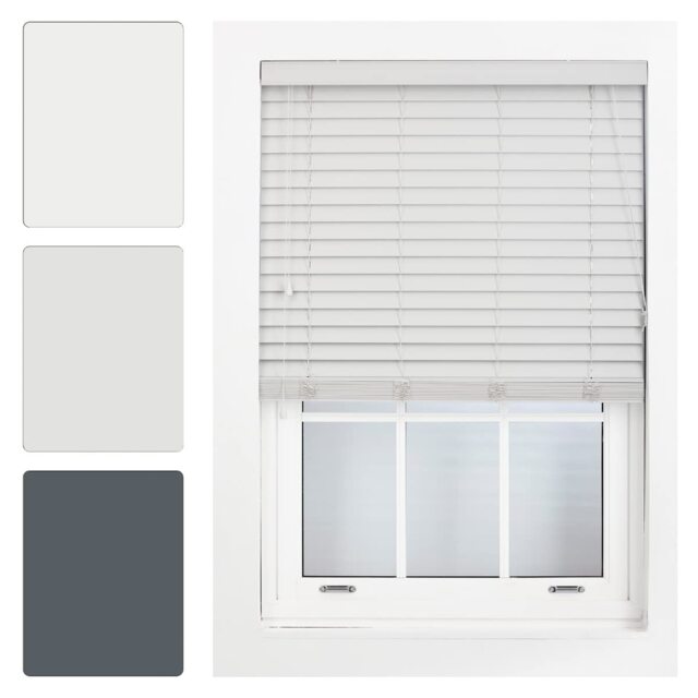 Made to Measure Faux Wood Venetian Blinds with String (W)60cm x (L)150cm
