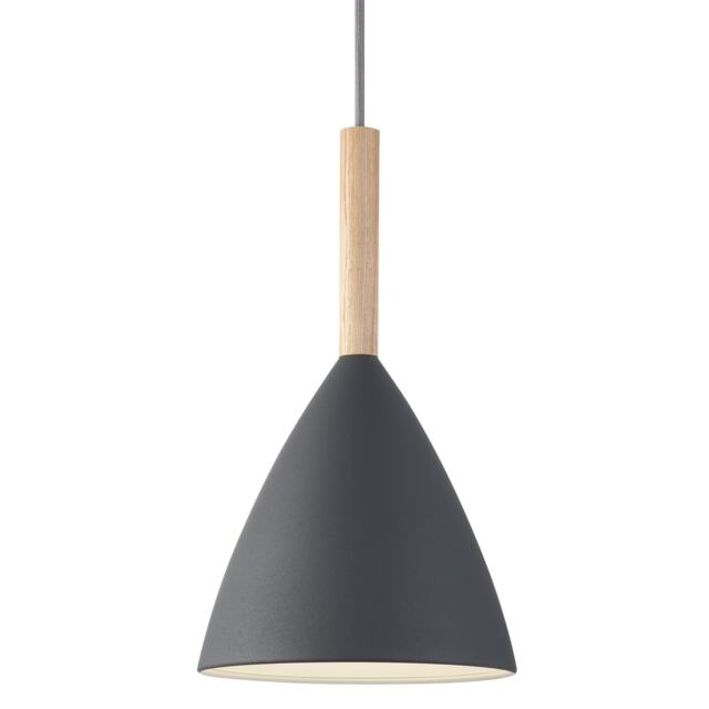 Nordlux Pure Indoor Pendant Light Grey Metal E27 White Inner - Mains Powered, IP20