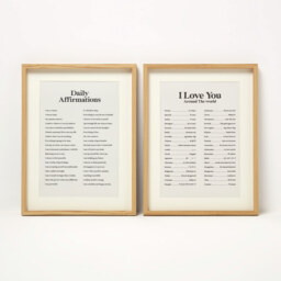 Homescapes Affirmations Wall Art, 30 x 40 cm, Set of 2