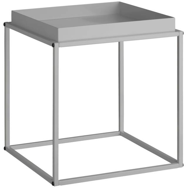 Bedside Table Cambridge - with tray-shaped shelf, 40 x 40 x 44 cm Grey grey 40 x 40 x 44 cm 1