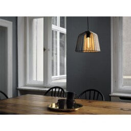 Osram Decor Cage Bell Pendant Ceiling Light E27 Black Rattan Max 15W LED Modern