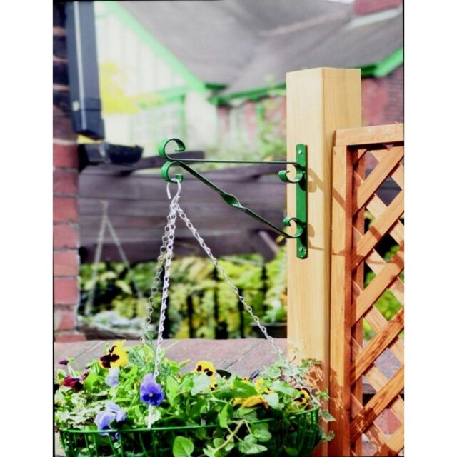Ambassador Steel Hanging Basket Bracket - Green - 25cm