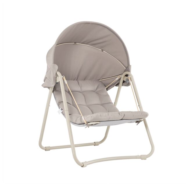 SoBuy Gray Garden Rocking Chair with Canopy, 42.5x49.6x64.1 inches, 17.07 kg - OGS62-MI