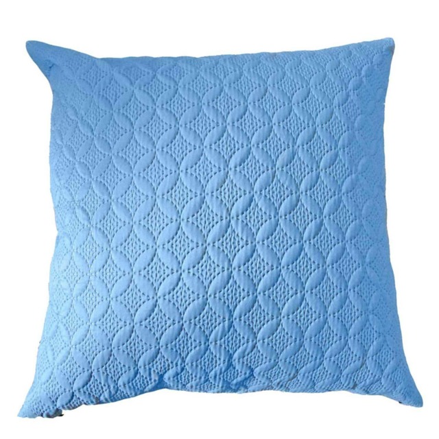 Homescapes Ultrasonic Blue Quilted Embossed Cushion Cover - 80 x 80 cm Blue Blue 80 x 80 cm