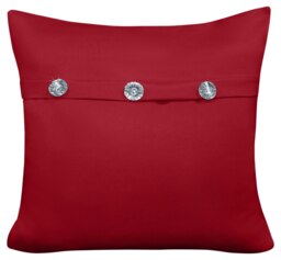 Mock Button Gem Stone Fashion Cushion - 43cm x 43cm Red