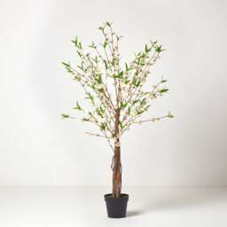 Homescapes Artificial Blossom Tree with Cream Silk Flowers - 5 Feet