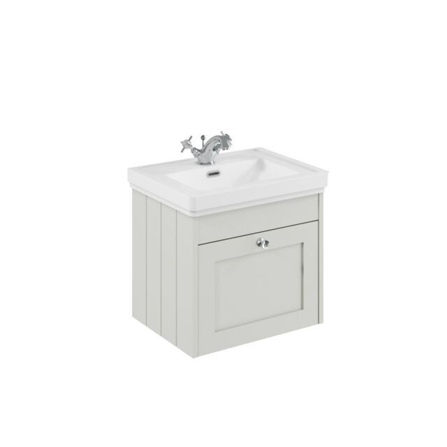 Balterley Wall Hung 1 Drawer Unit with Classic Basin 1 Tap Hole White 431 x 500 x 390mm