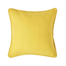 Homescapes Cotton Rajput Ribbed Yellow Cushion Cover - 60 x 60 cm Yellow Yellow 60 x 60 cm