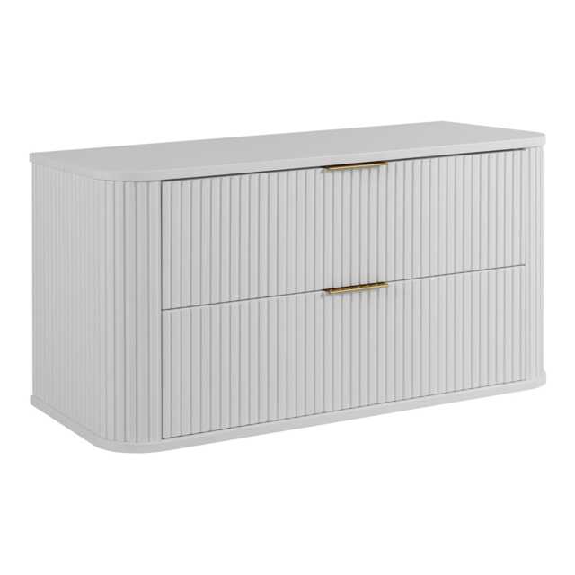 Elegance Glamour Style 2 Drawer Bathroom Vanity Cabinet 100cm - White White White