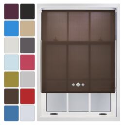 FURNISHED Daylight Roller Blinds with Triple Diamond Eyelet Cut to Size Sheer Fabric Brown Mocha (W) 90cm x (L) 165cm
