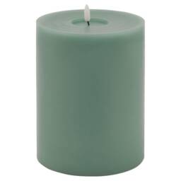Luxe Collection Melt Effect LED Candle - Wax - L15 x W15 x H20 cm - Sage Green Green