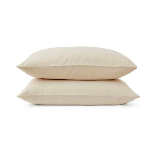 Touch Of Linen - Creamy Almond - Pillowcase Pair Cream Creamy Almond