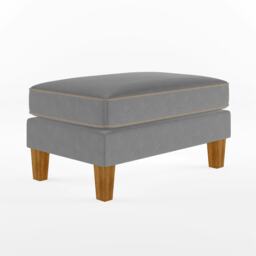 Novogratz Bowen Ottoman in Grey Fabric Grey Grey
