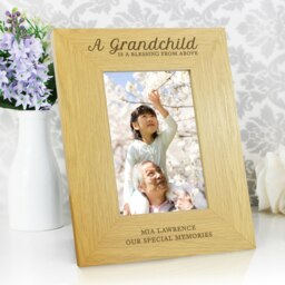 Personalised A Grandchild Is A Blessing 6x4 Oak Finish Photo Frame Brown One Size