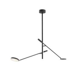 Fad Modern 2 Arm Integrated LED Semi Flush Ceiling Light Black 3000K 800lm