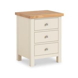 Farro XL Cream Bedside Table Fully Assembled - By Roseland Furniture