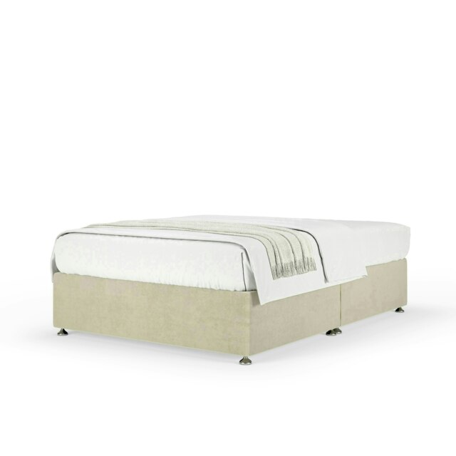 Neptune Spring Cream Naples Velvet Divan Set Super King