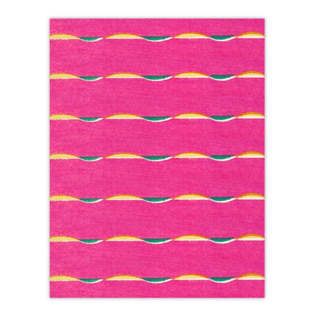 "Textile Pattern Vibrant Pink Vintage Japan Wall Art Print Korin 18x24"""