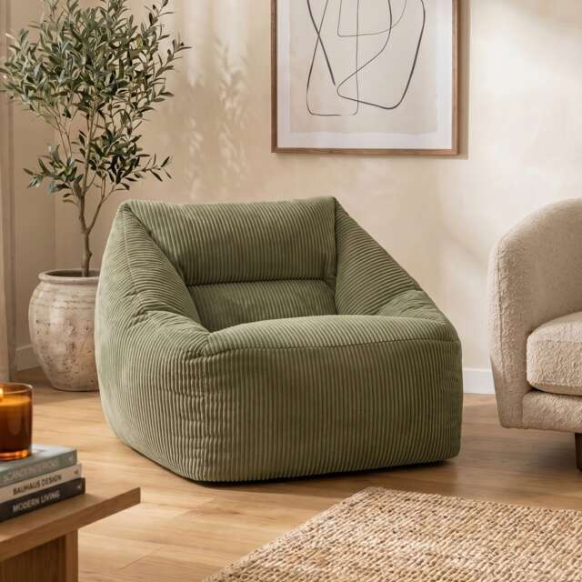 Natalia Large Beanbag Corduroy Sage Green Green Green XL 1