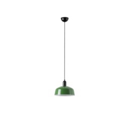 Tatawin Medium Dome Pendant Ceiling Light Black, Gloss Green 1x E27