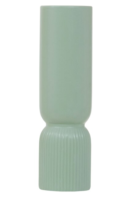 Orsina Sturdy Ceramic Design Sage Green Vase, Spacious Flower Ceramic Vase, Lightweight Vase For Artificial Flowers