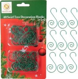 40Pcs Swirl Tree Decoration Hooks Green - Add a Touch of Style