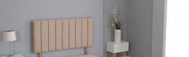 "Beige Linen 9 Panel Headboard Multi 6FT Superking 26""inch Headboard"