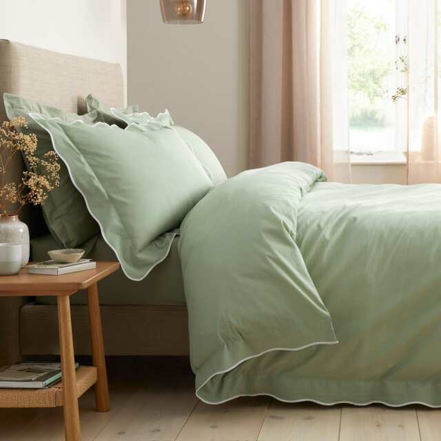 Appletree Scallop Edge Duvet Cover Set Green