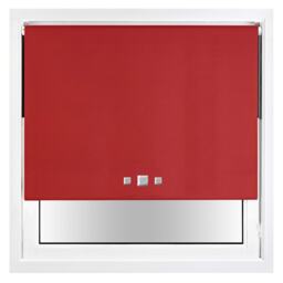 FURNISHED Blackout Roller Blind with Triple Square Eyelets Easy Fit Window Shade Red Red (W) 120cm x (L) 210cm
