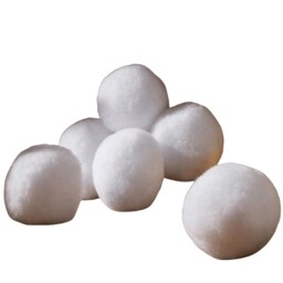 6cm 12 Pack of White Fabric Christmas Faux Snowballs