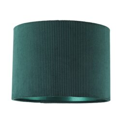 Dark Forest Green Corduroy Fabric 10' Lamp Shade with Inner Emerald Satin Lining Green Forest Green 1