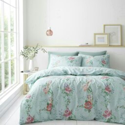 Portfolio Home Rose Garden Floral Bedding Duvet Cover Set Blue Single
