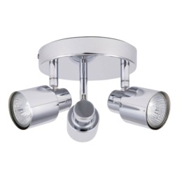 Chrome 3 Light IP44 Bathroom Round Spotlight Plate Chrome 1