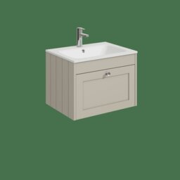 Balterley Wall Hung 1 Drawer Unit with Stone Basin 1 Tap Hole Grey 431 x 600 x 453mm